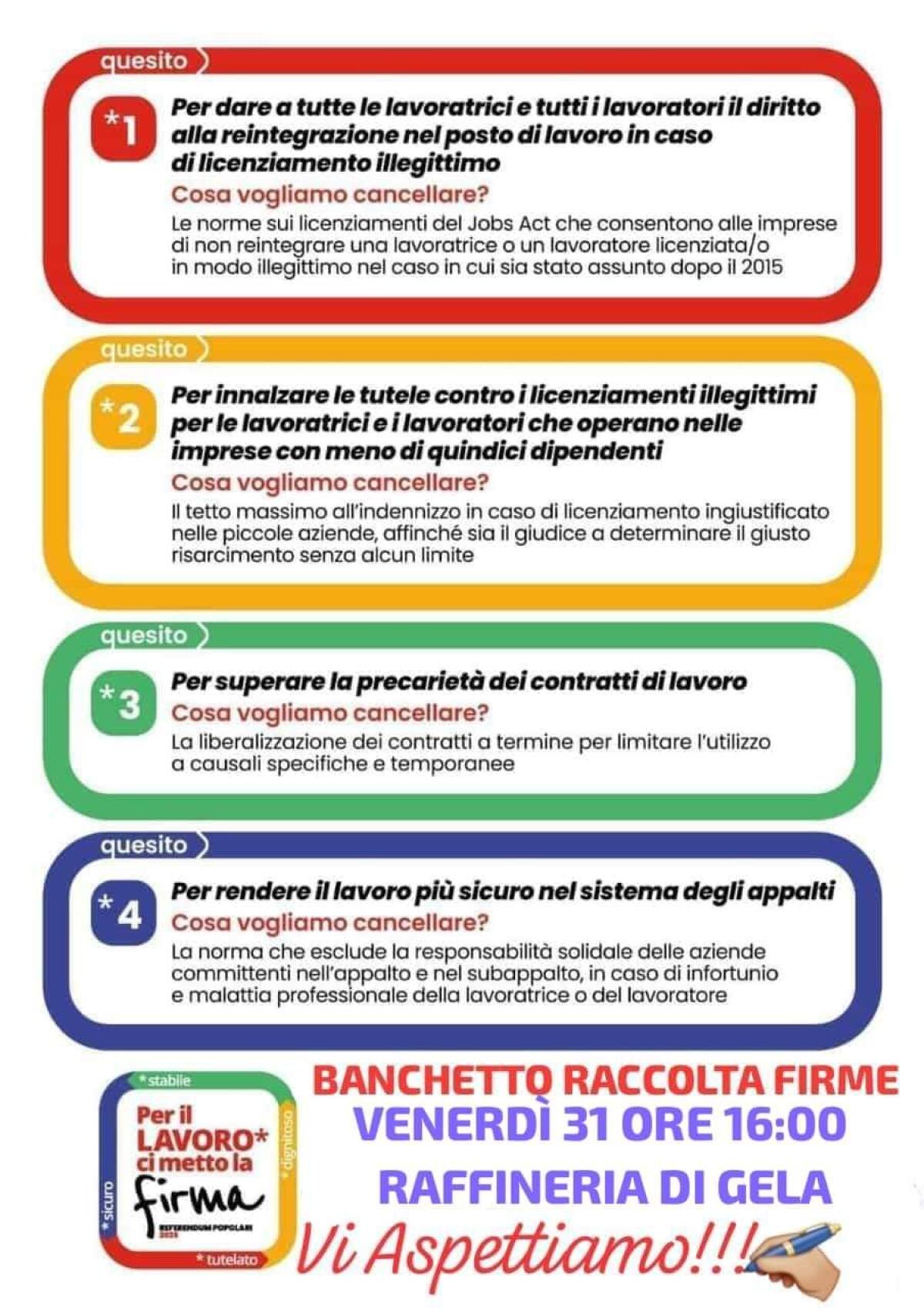 Cgil: “Per il lavoro ci metto la firma!” -