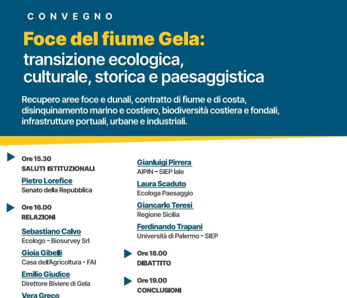 Convegno su “Foce del fiume Gela: transizione ecologica, culturale, storica e paesaggistica&#8221; - 