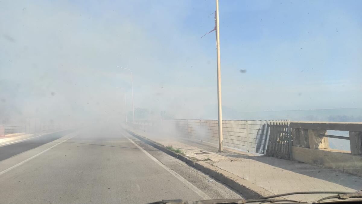 Incendio nell&#8217;area del Lungomare - 