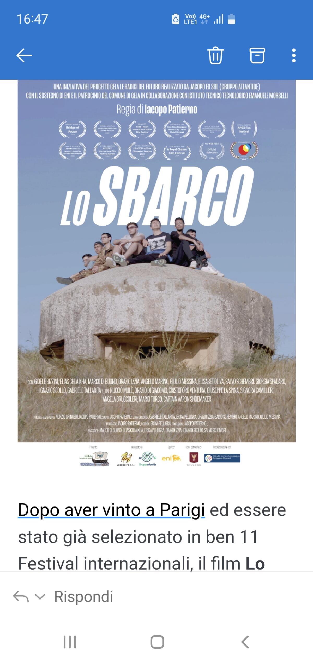 Il docufilm &#8220;Lo Sbarco&#8221; selezionato per un Festival in Croazia - 