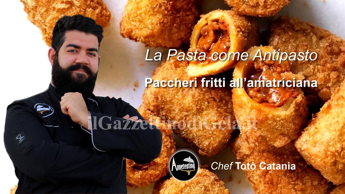 Lo chef Totò Catania propone: Paccheri fritti all’amatriciana -