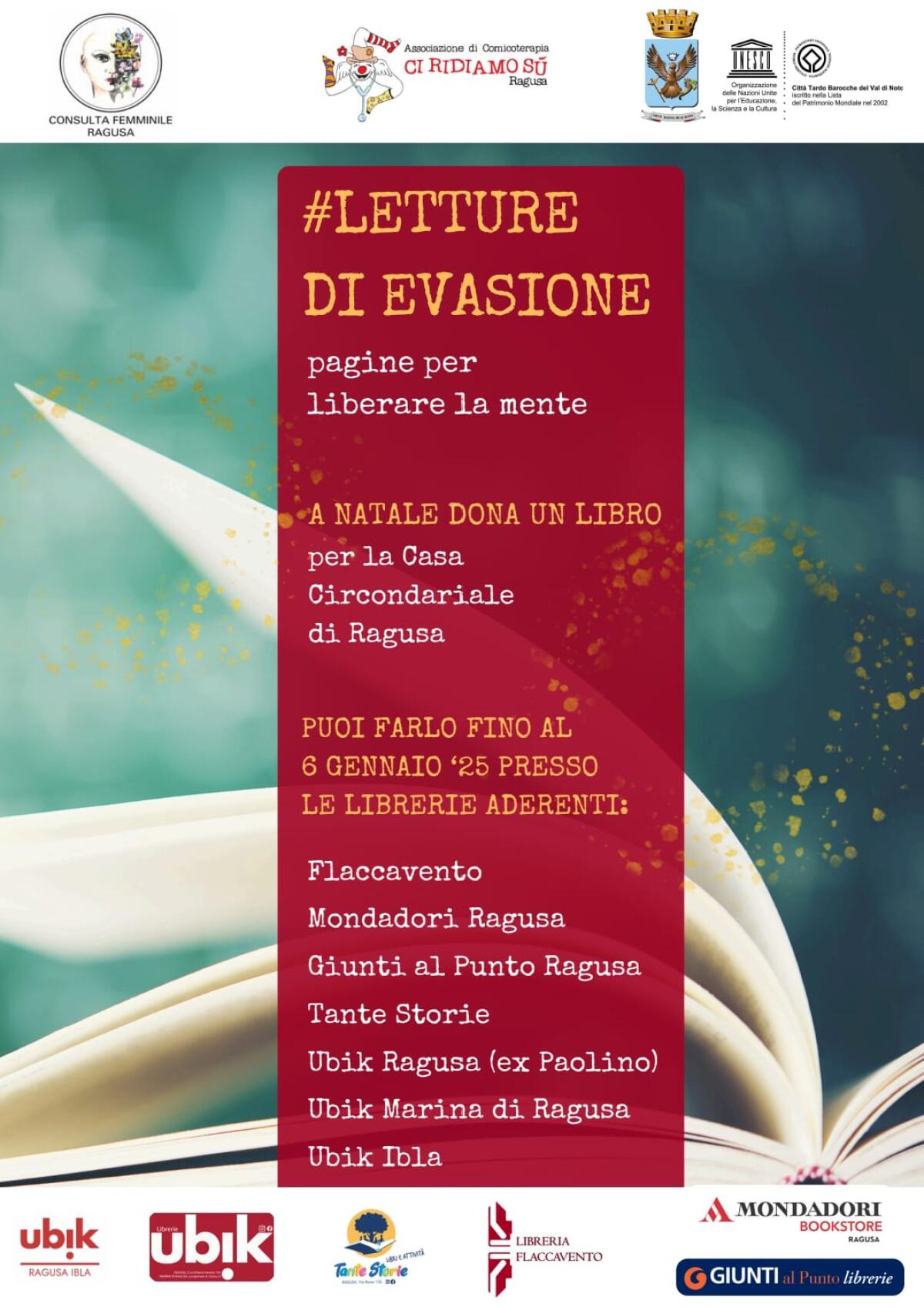 A Natale, regala una speranza: dona un libro alla Casa Circondariale di Ragusa -