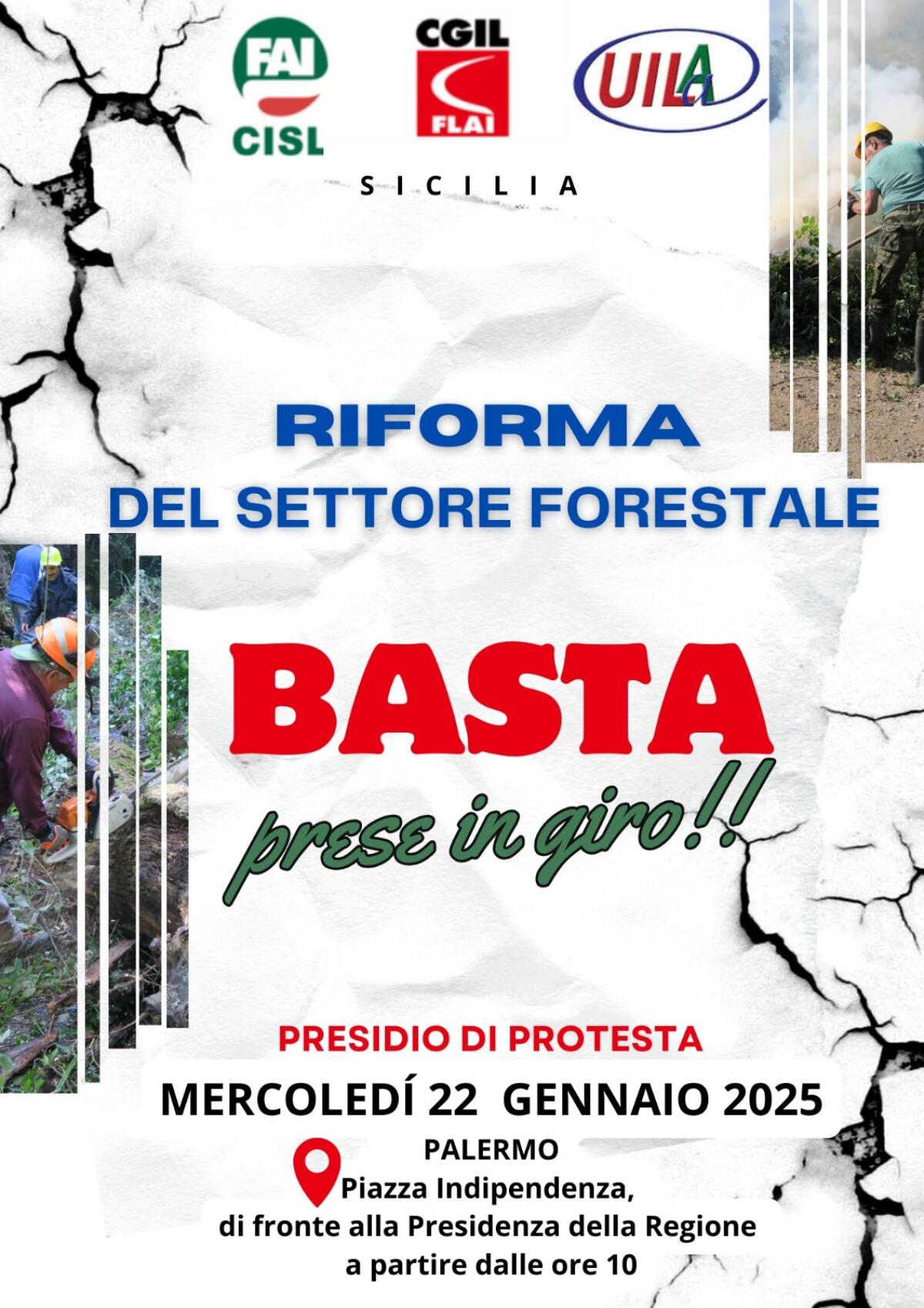 Mille forestali in piazza a Palermo mercoledì -