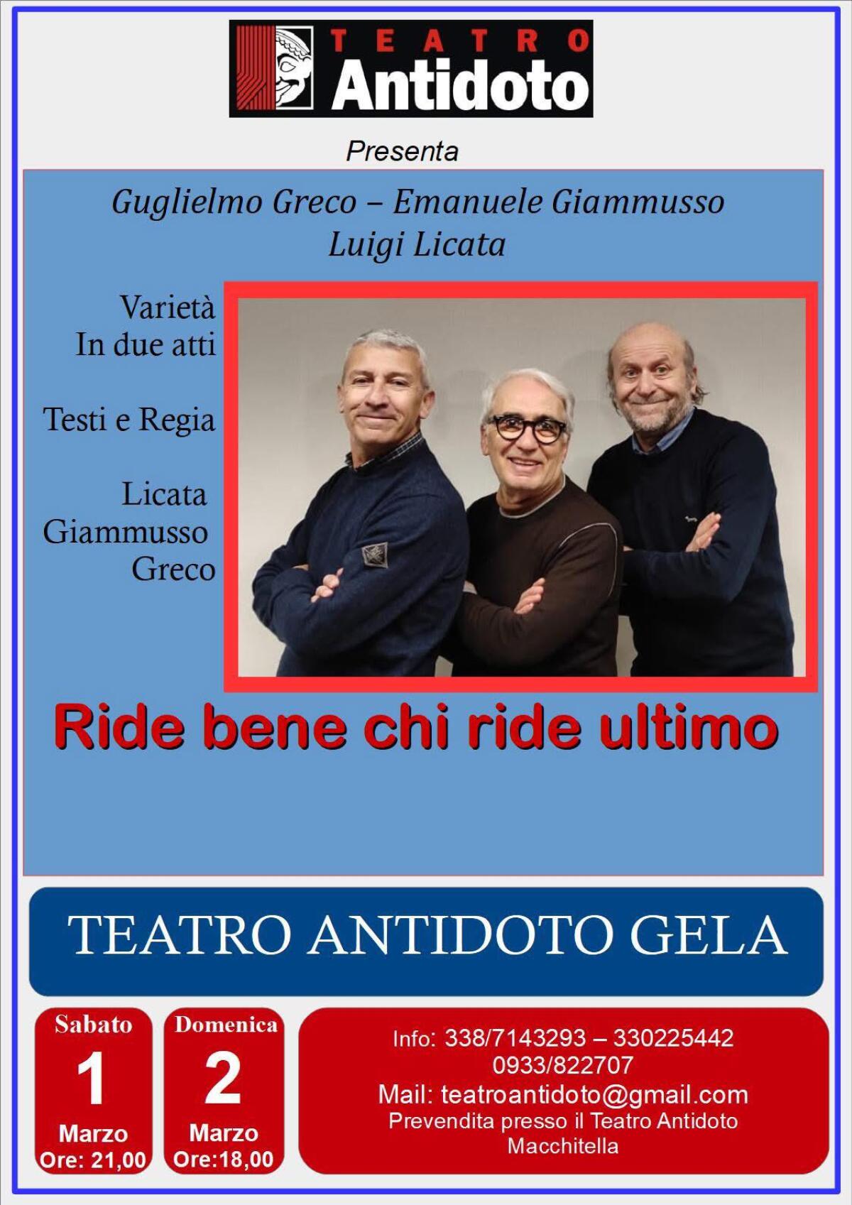 ‘Ride bene chi ride ultimo’ fa bis al teatro Antidoto -