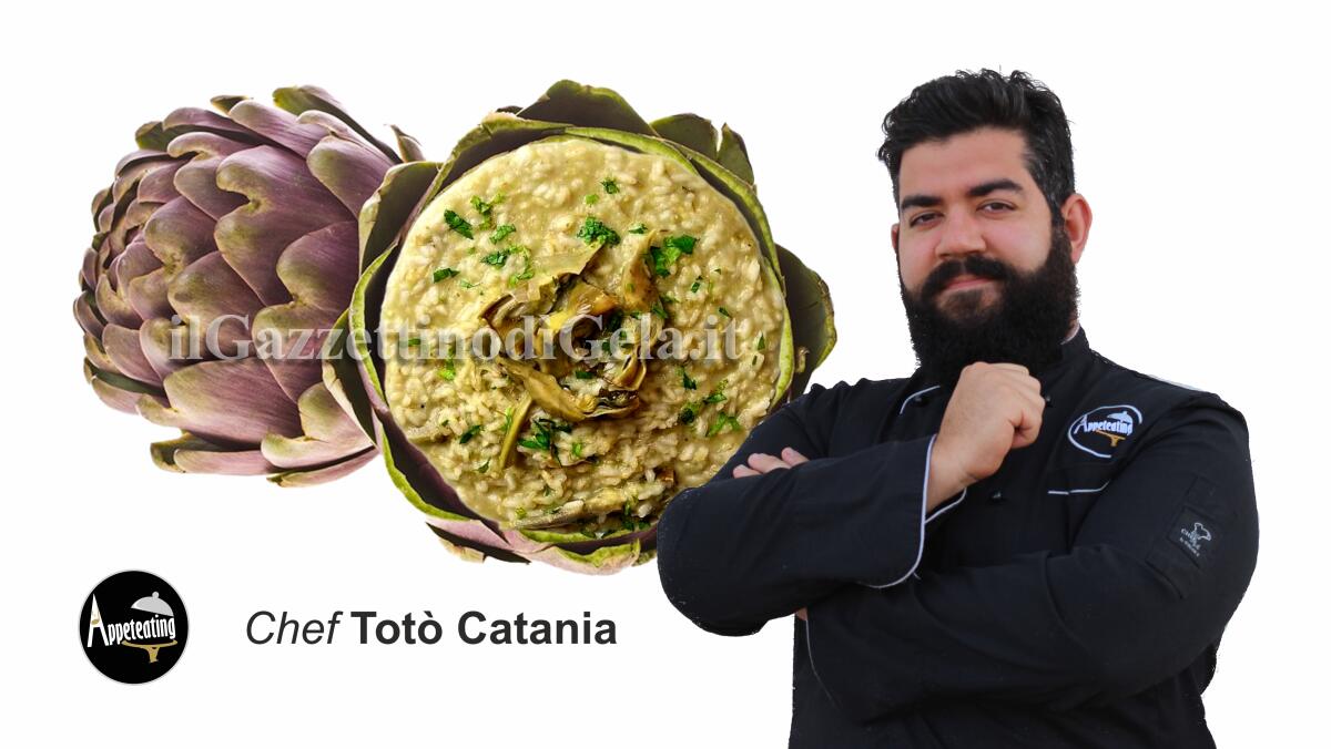 Lo chef Totò Catania propone: risotto ai carciofi, tuma persa e mentuccia -