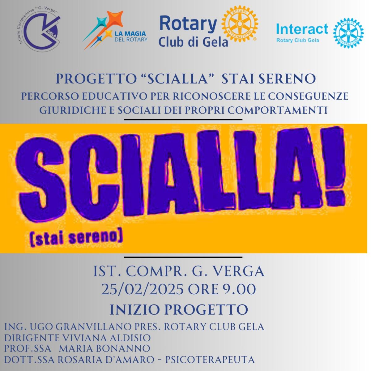 Il Rotary nelle scuole con il progetto “Scialla” -