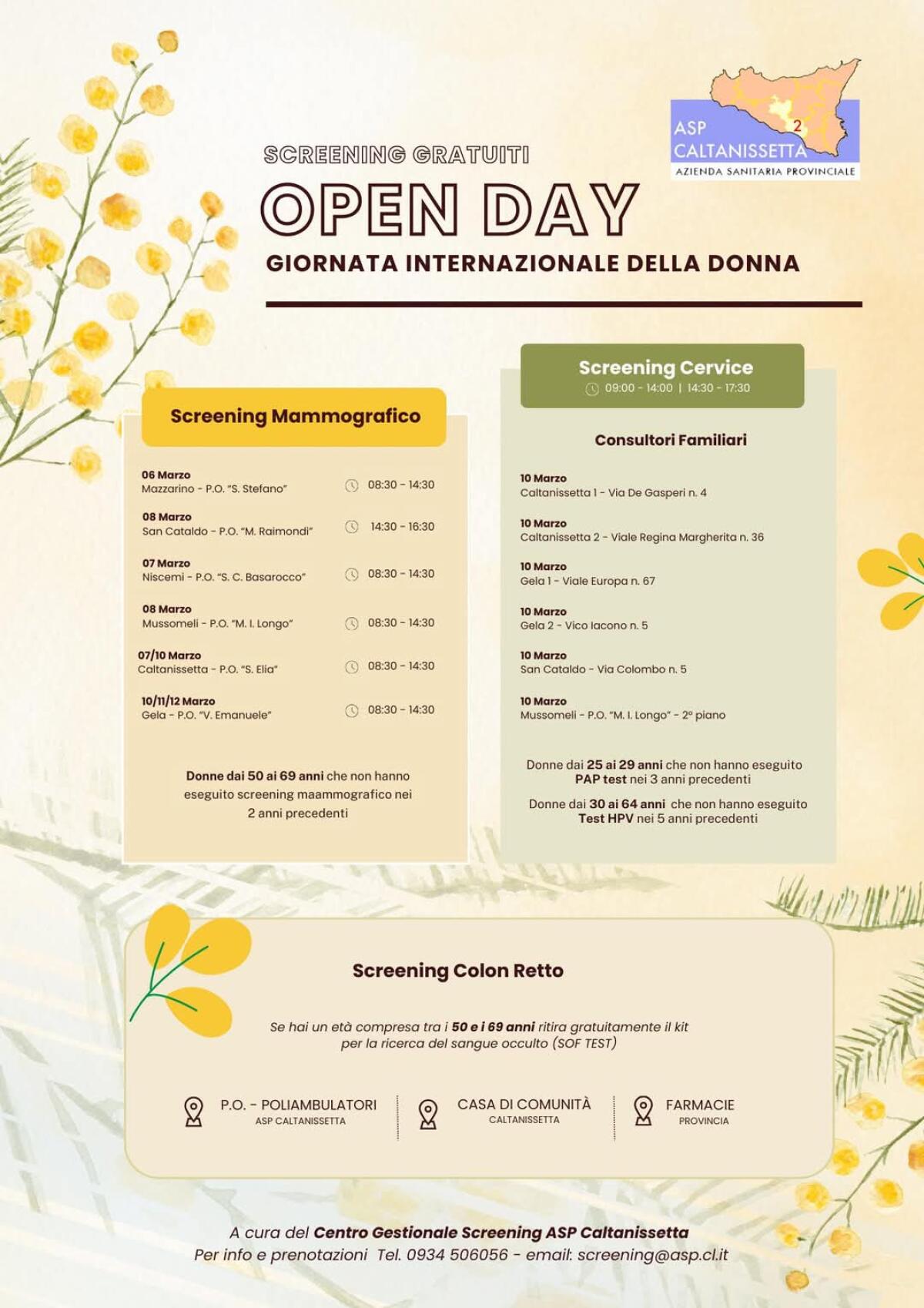 Open day dell&#8217;Asp2 per la Giornata della donna - 