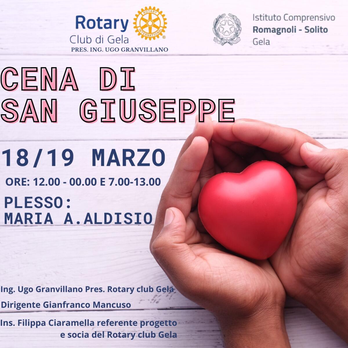 La cena di San Giuseppe col Rotary e l’istituto Romagnoli -