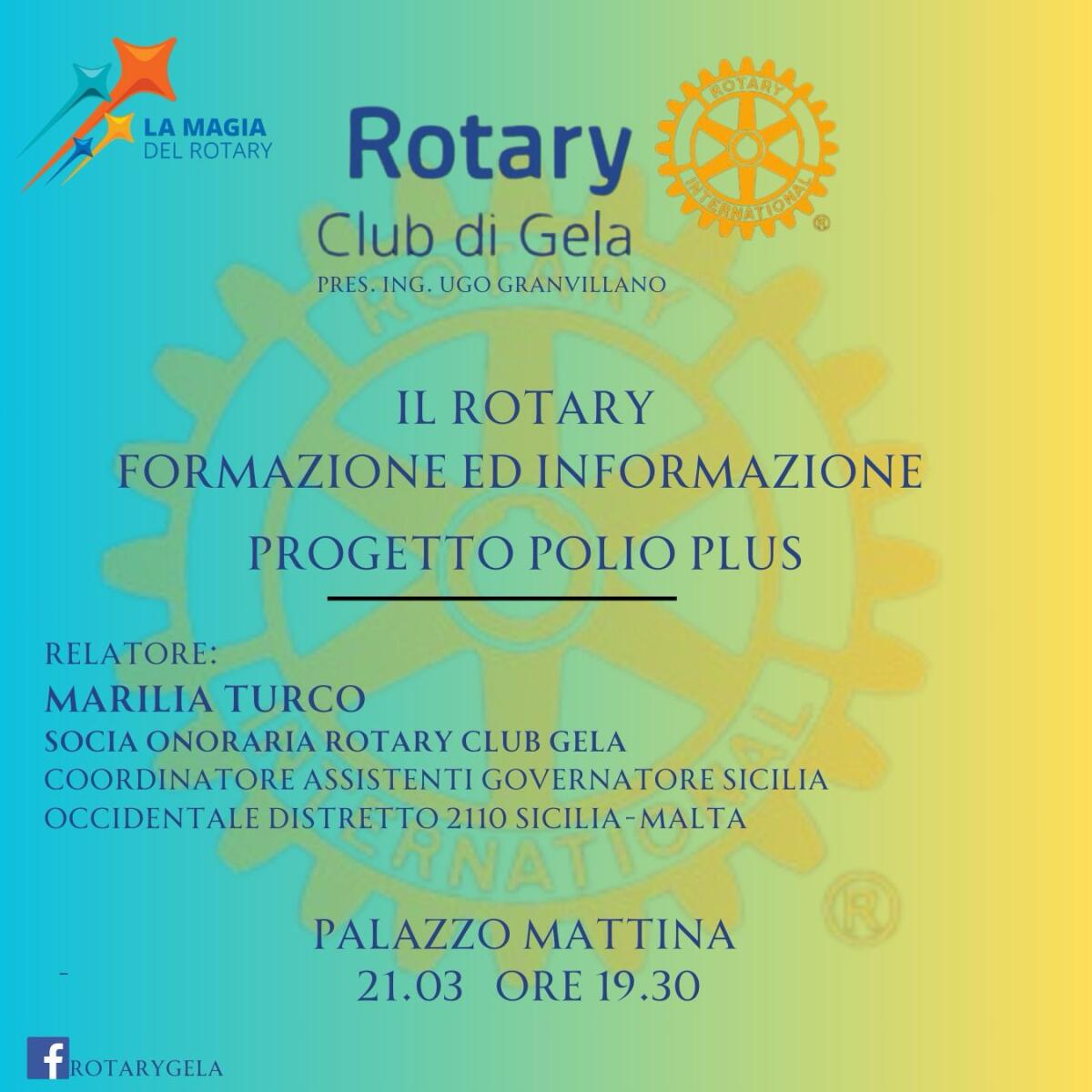 Incontro sul tema: il Rotary, formazione e informazione e Progetto Polio Plus -