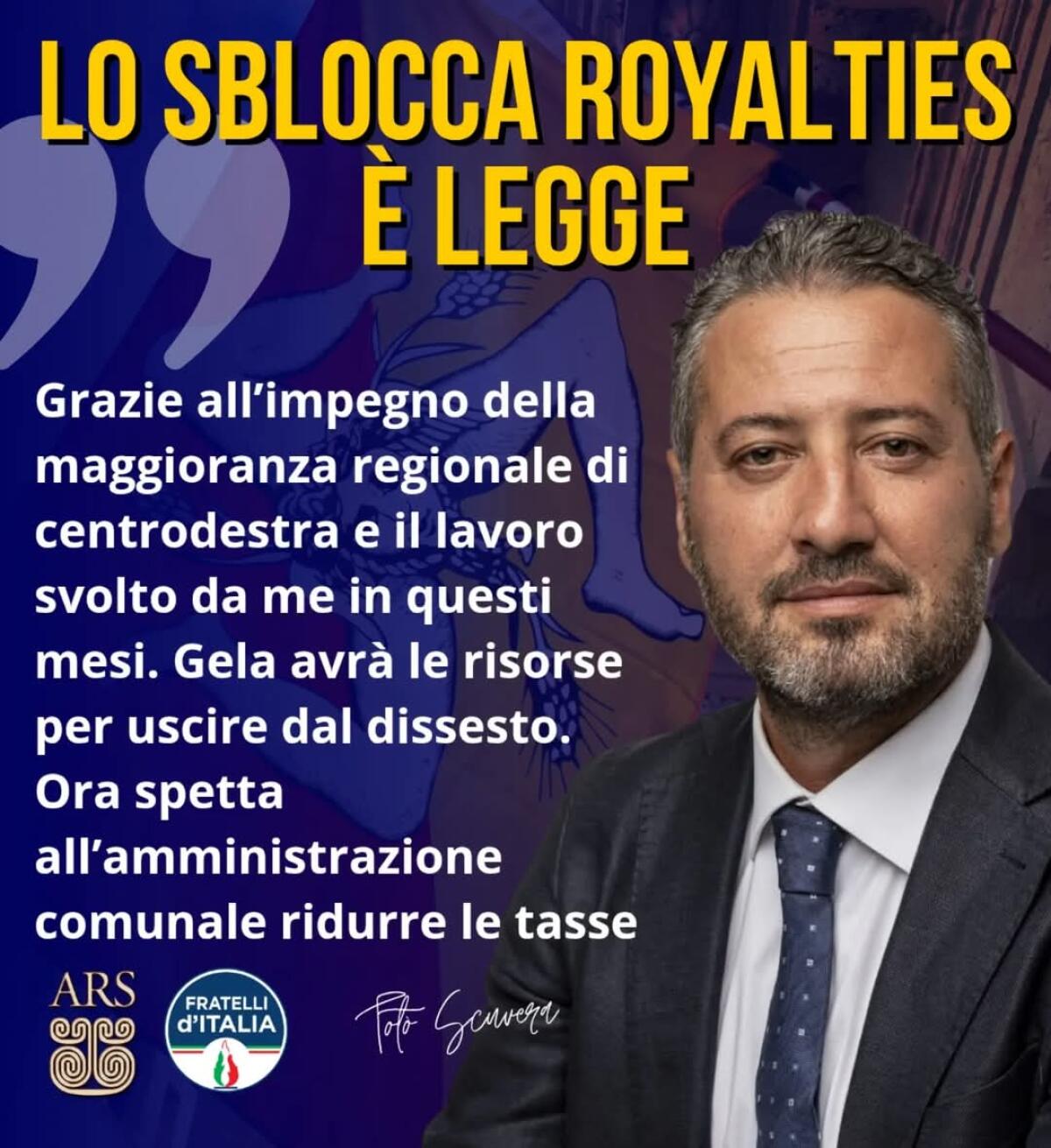 Sullo sblocca royalties Scuvera ricorda chi sta permettendo che Gela esca dal dissesto - 