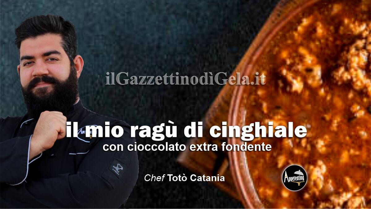 Lo chef Totò Catania propone: calamarata con ragù di cinghiale, vino rosso e cioccolato fondente - 