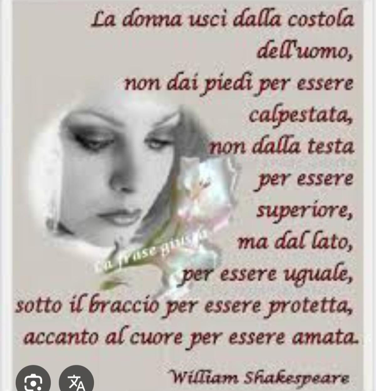 “La donna è uscita dalla costola dell’uomo, non dai piedi perché dovesse essere calpestata..” -
