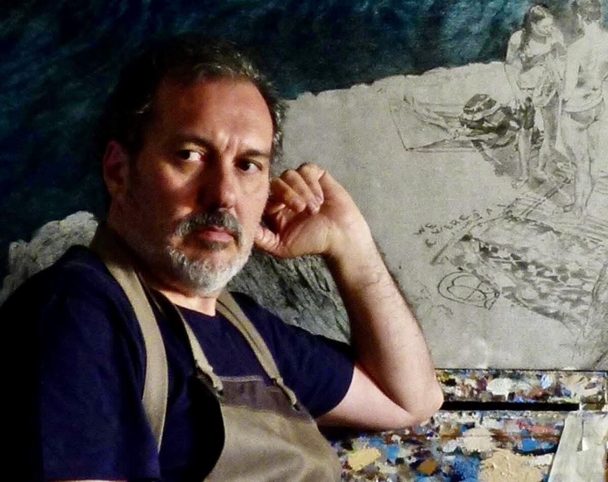 Il maestro Iudice con una sua opera all’asta di beneficenza per Il Volo onlus a Milano - 