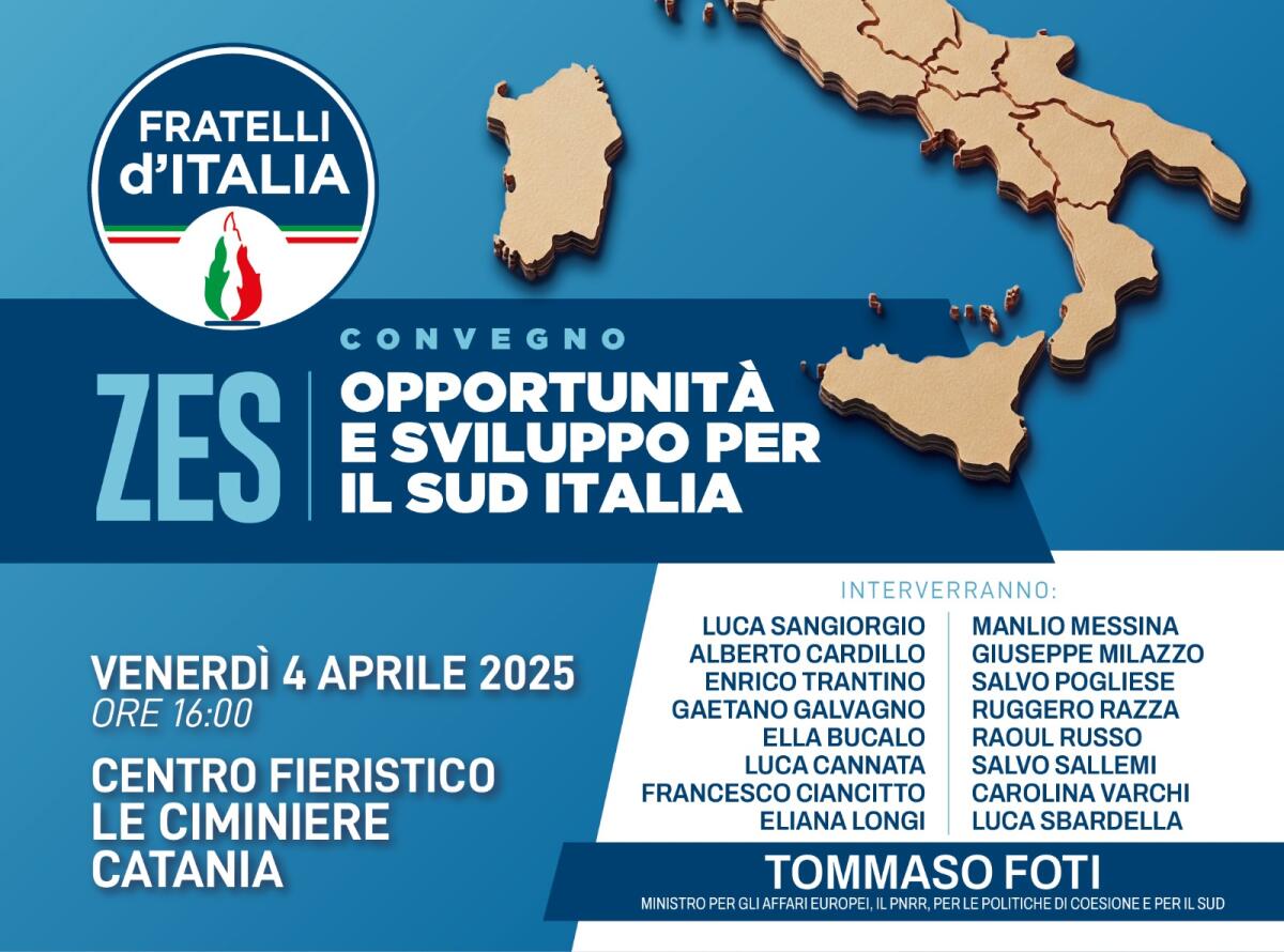 Le opportunità della Zes in un convegno di FdI con il ministro Foti -
