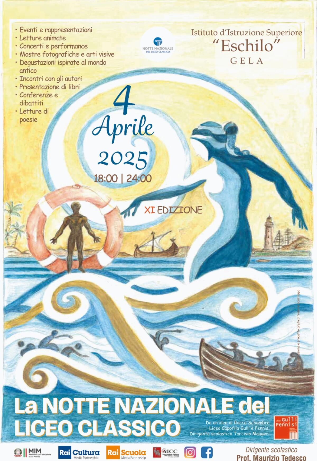 XI Notte Nazionale del Liceo Classico all&#8217;Eschilo:teatro,arte, musica, e l&#8217;annullo speciale di Poste Italiane - 