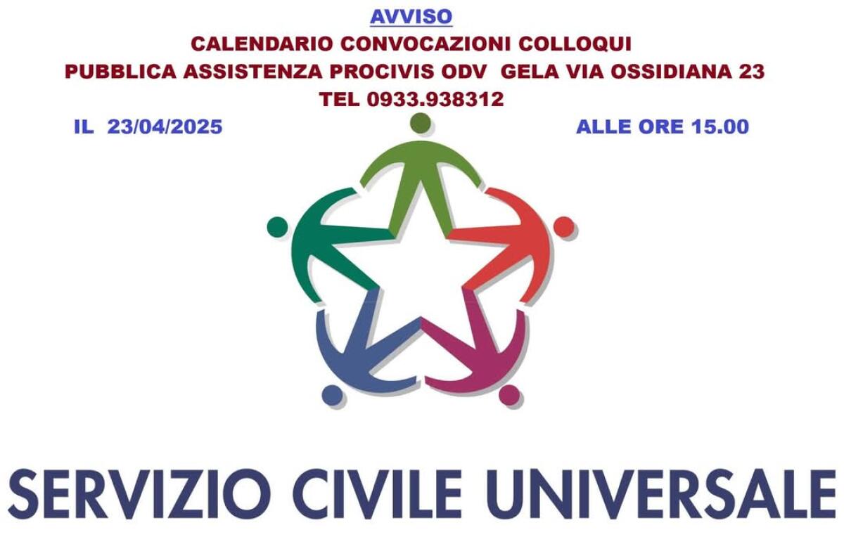 Convocazione per aspiranti volontari del Servizio civile alla Pro Civis -