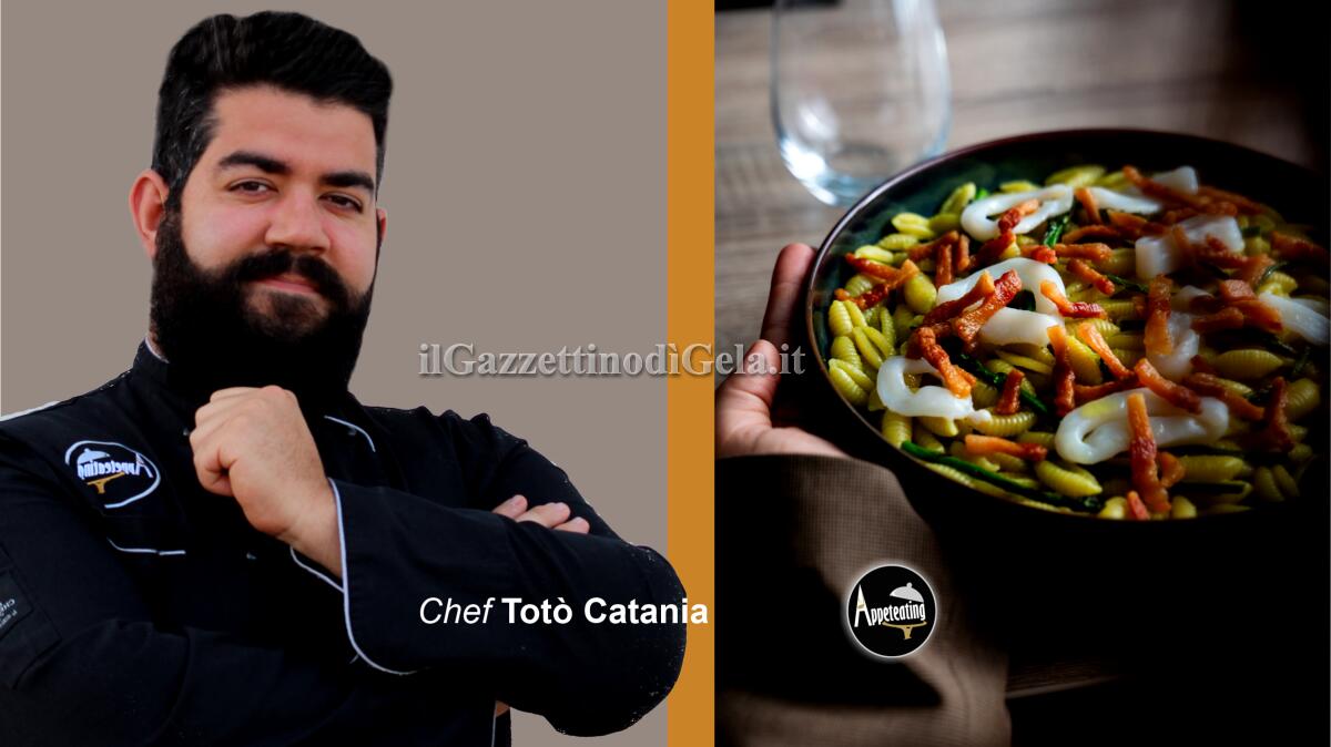 Gnocchetti sardi, crema di asparagi, calamaro cbt e guanciale croccante. Un perfetto connubio tra terra e mare -