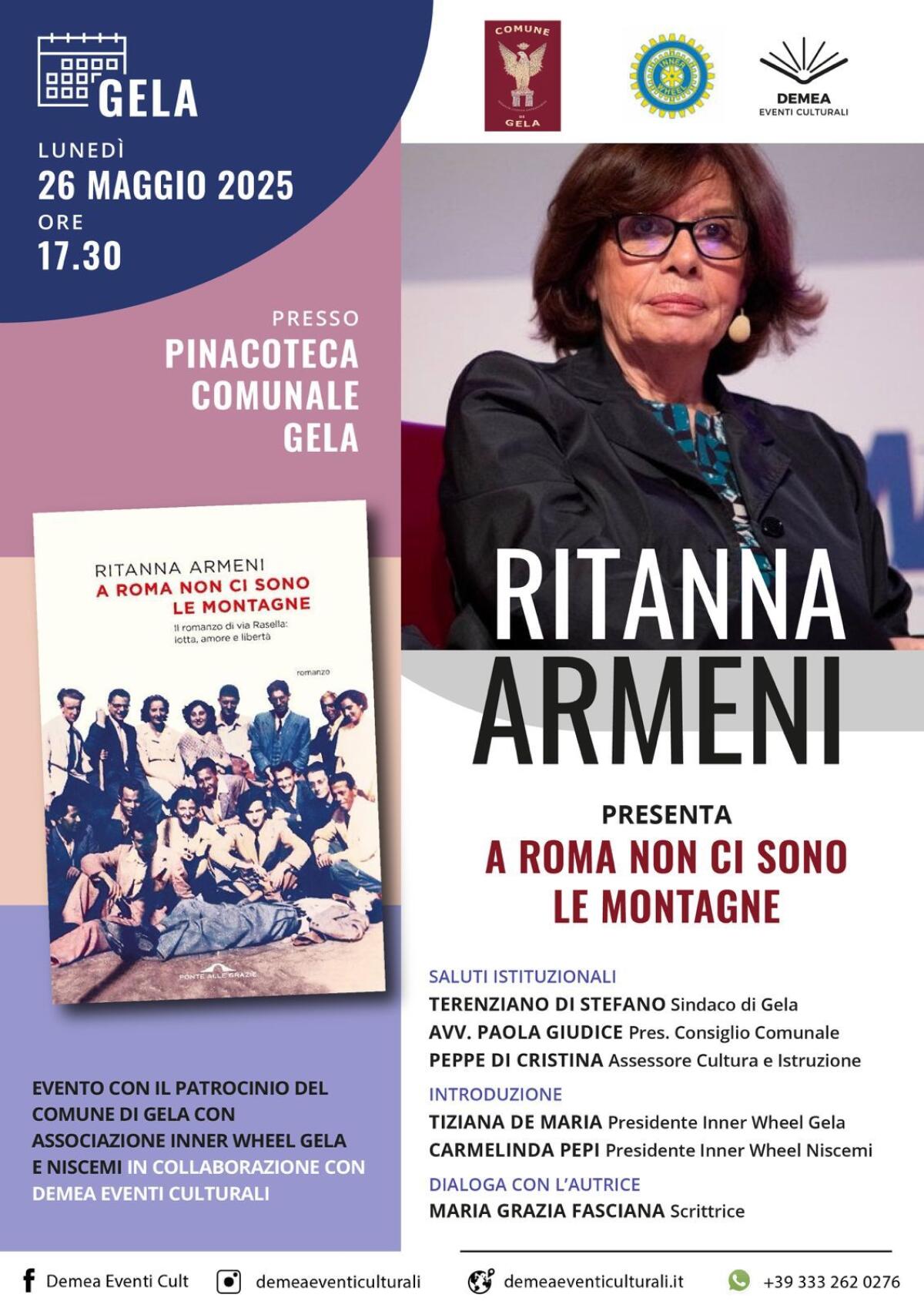 Ritanna Armeni a Gela su iniziativa dei club Inner Wheel -