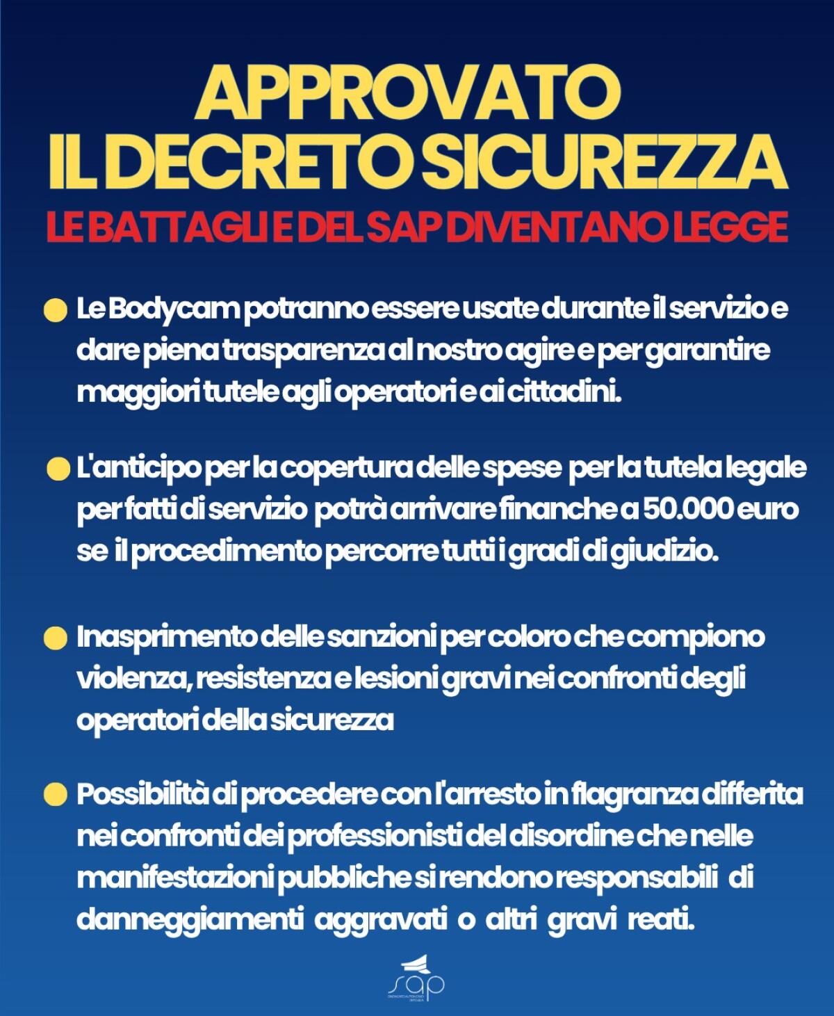 Legge sicurezza: cosa prevede -