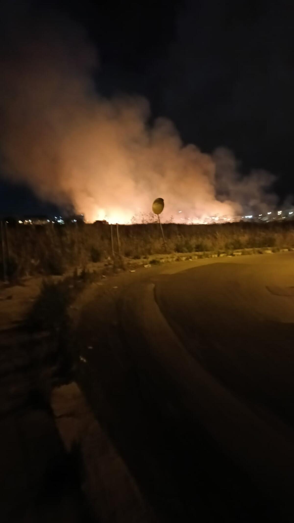 Vasto incendio a ridosso delle villette di Borgo Valentina - 