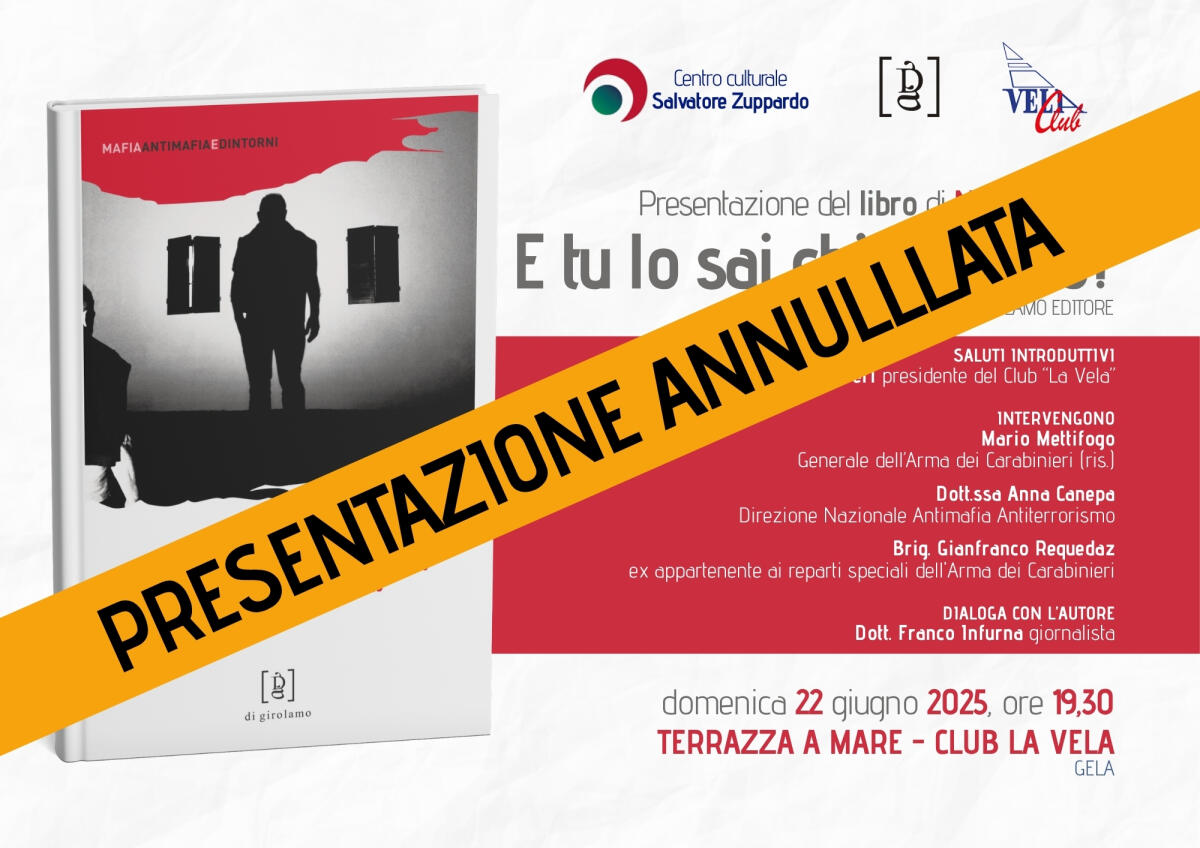 La presentazione del libro di Nino Miceli è annullata - 
