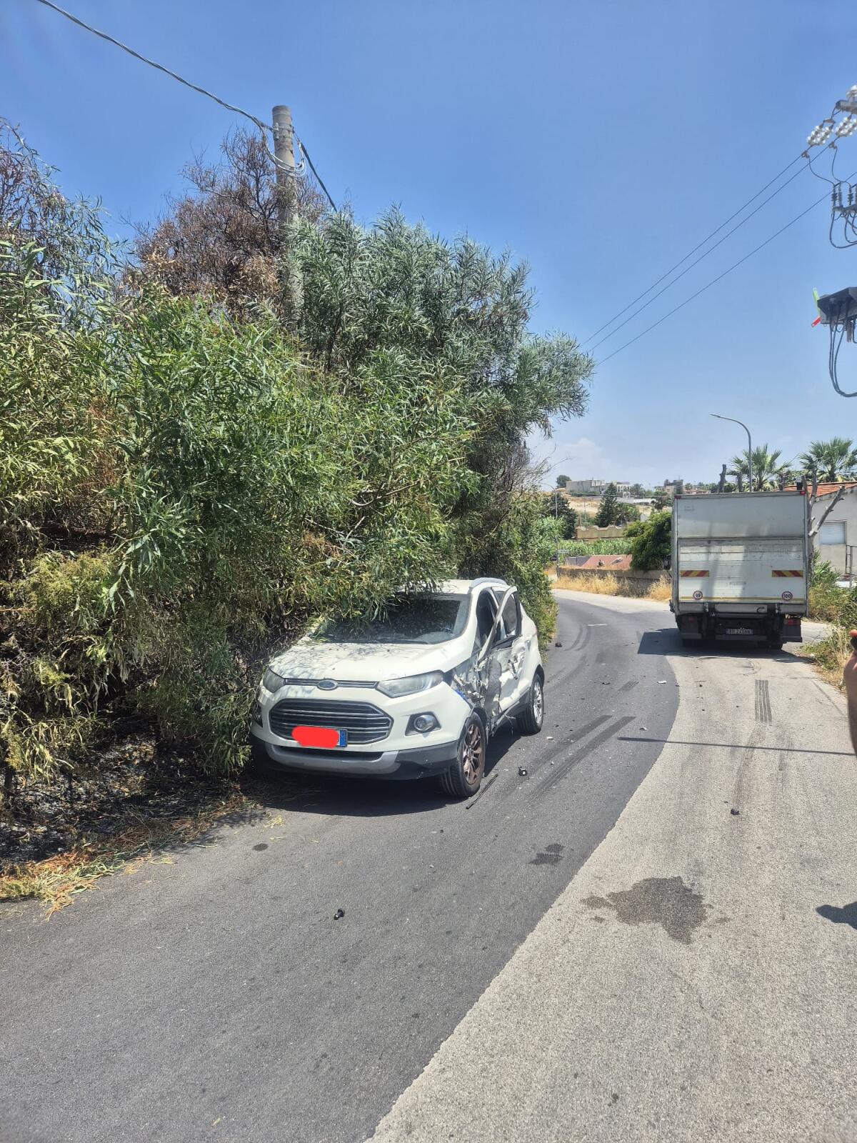 Carreggiata occupata dalla vegetazione selvaggia: ed è incidente - 