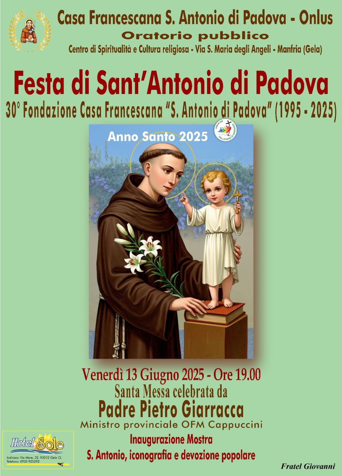 La Casa Francescana di Manfria compie 30 anni -