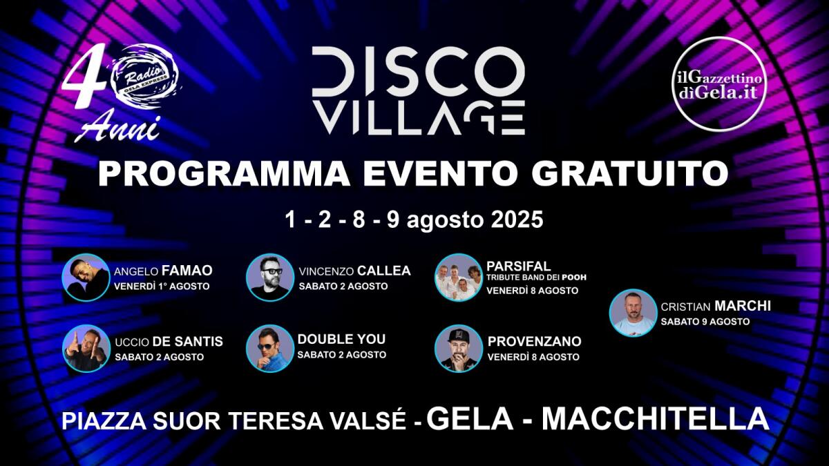 Radio Gela Express festeggia 40 anni con il Disco Village. Aprirà gli eventi, Angelo Famao - 