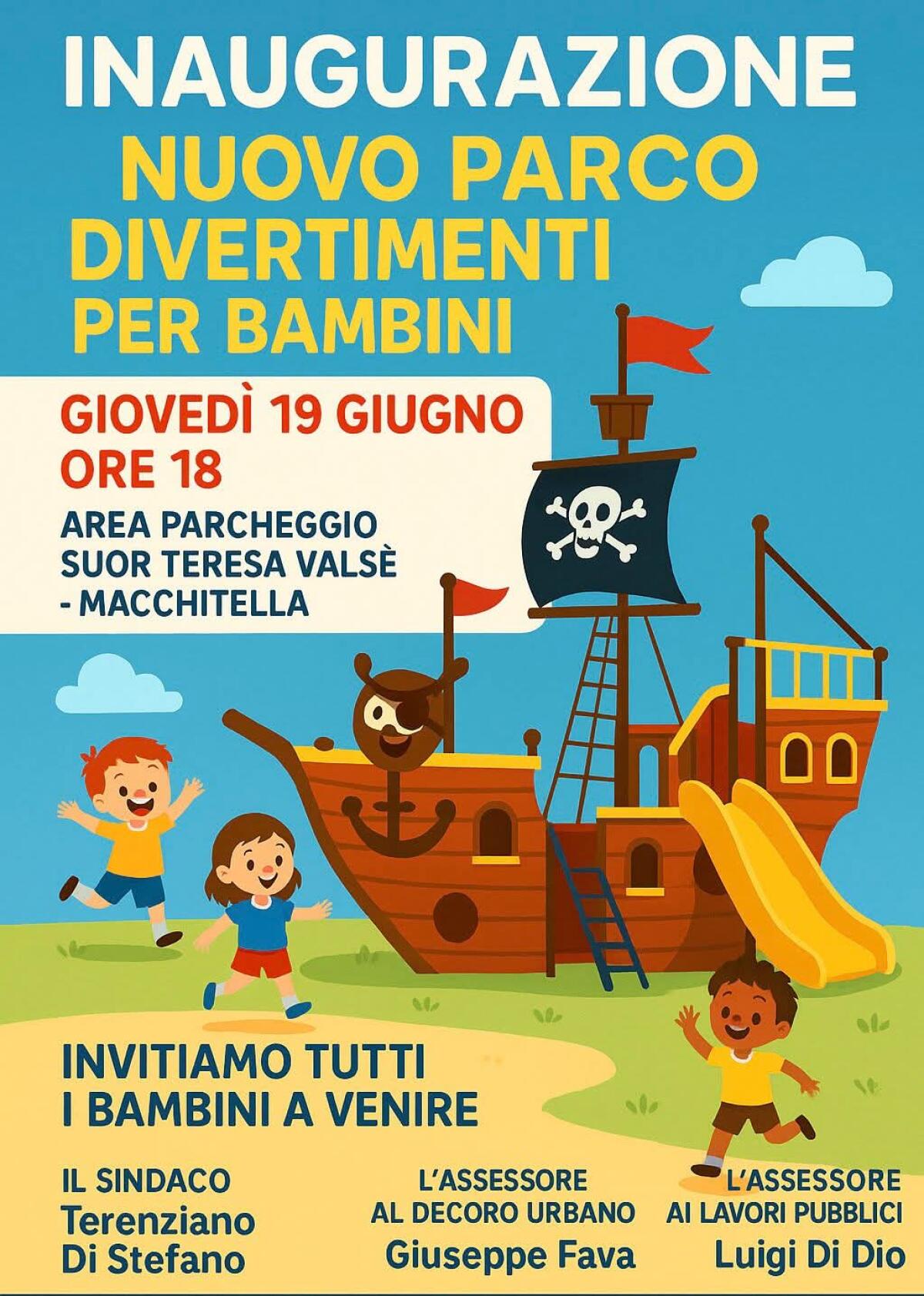 Inaugurazione del parco giochi a Macchitella -