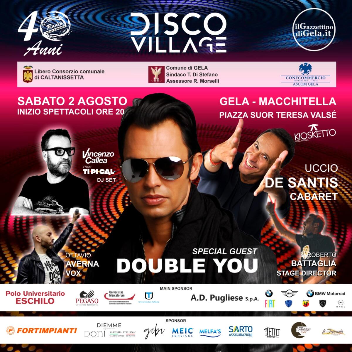 Disco Village: sabato 2 agosto, musica e cabaret con Double You, Vincenzo Callea e Uccio De Santis - 