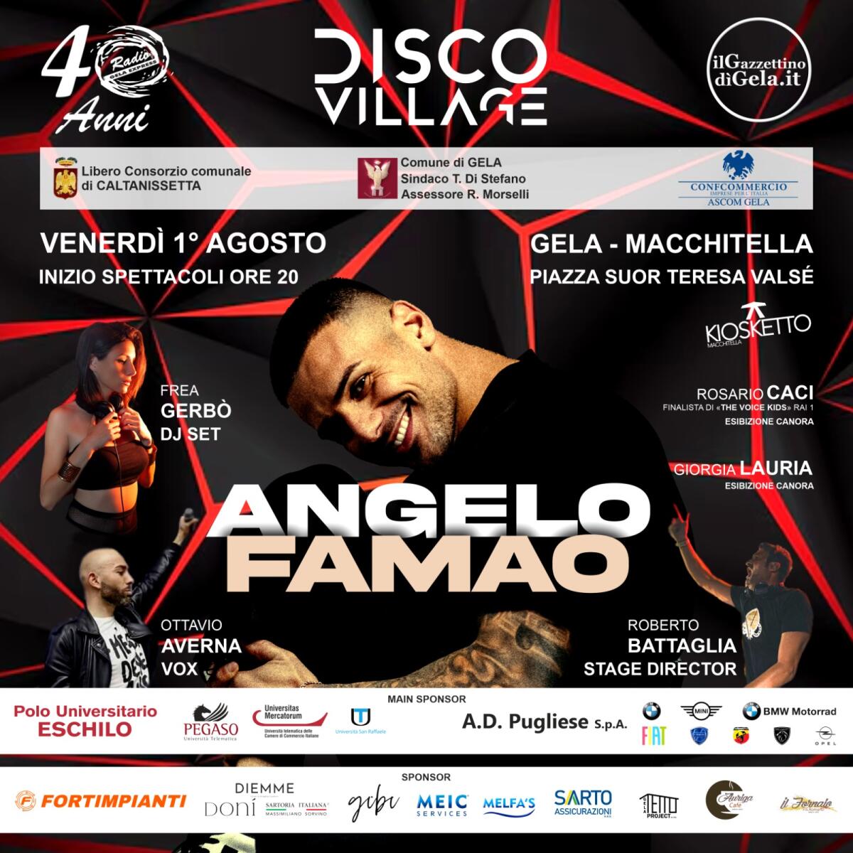 Tra una settimana c’è il Disco Village. Prima serata con Frea Gembó, Rosario Caci e Giorgia Lauria. Ospite Angelo Famao -