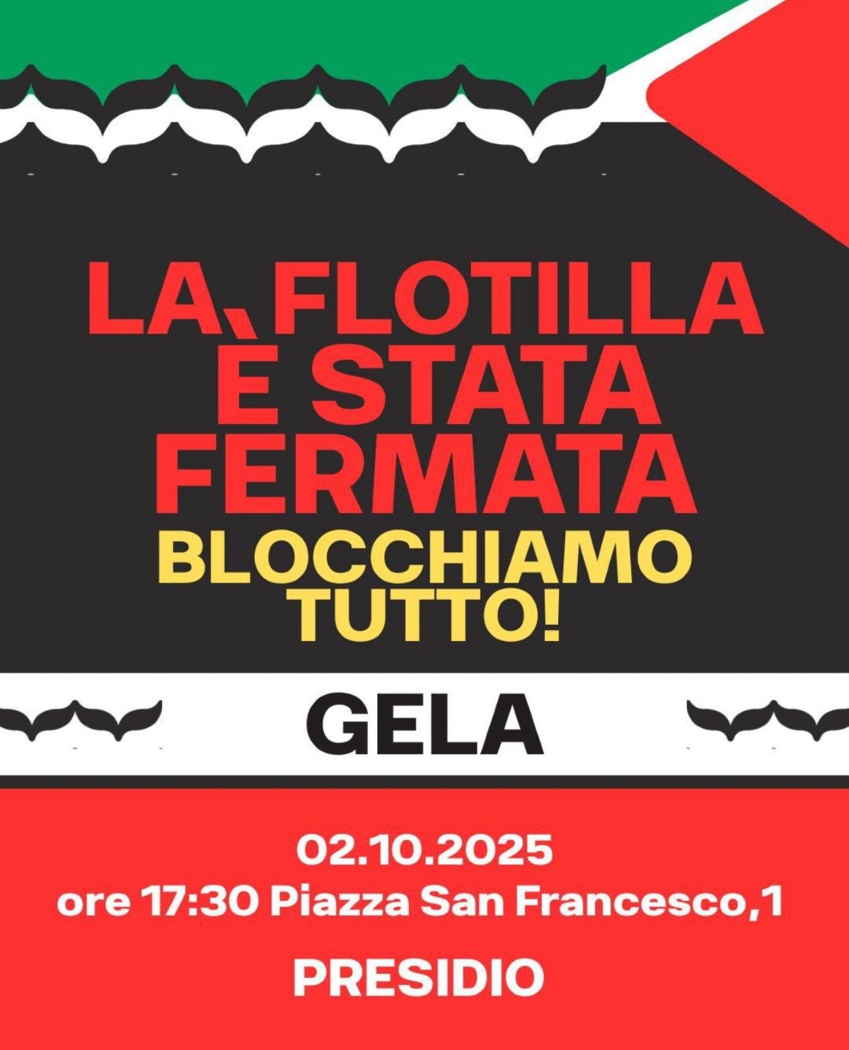 La Flottilla è stata fermata, reazione anche a Gela  - 