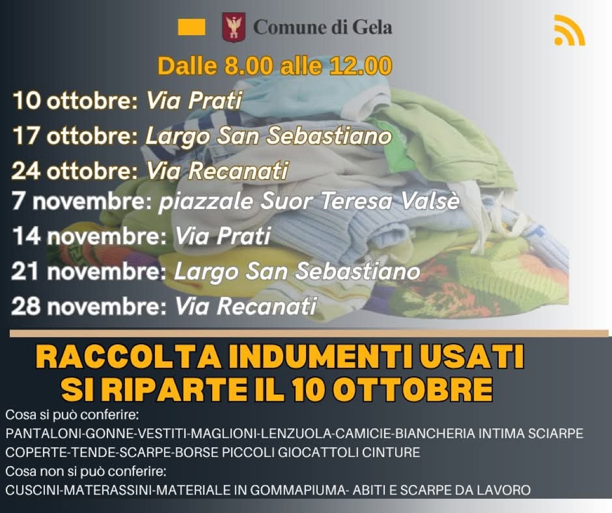 Raccolta indumenti usati in via Recanati  - 
