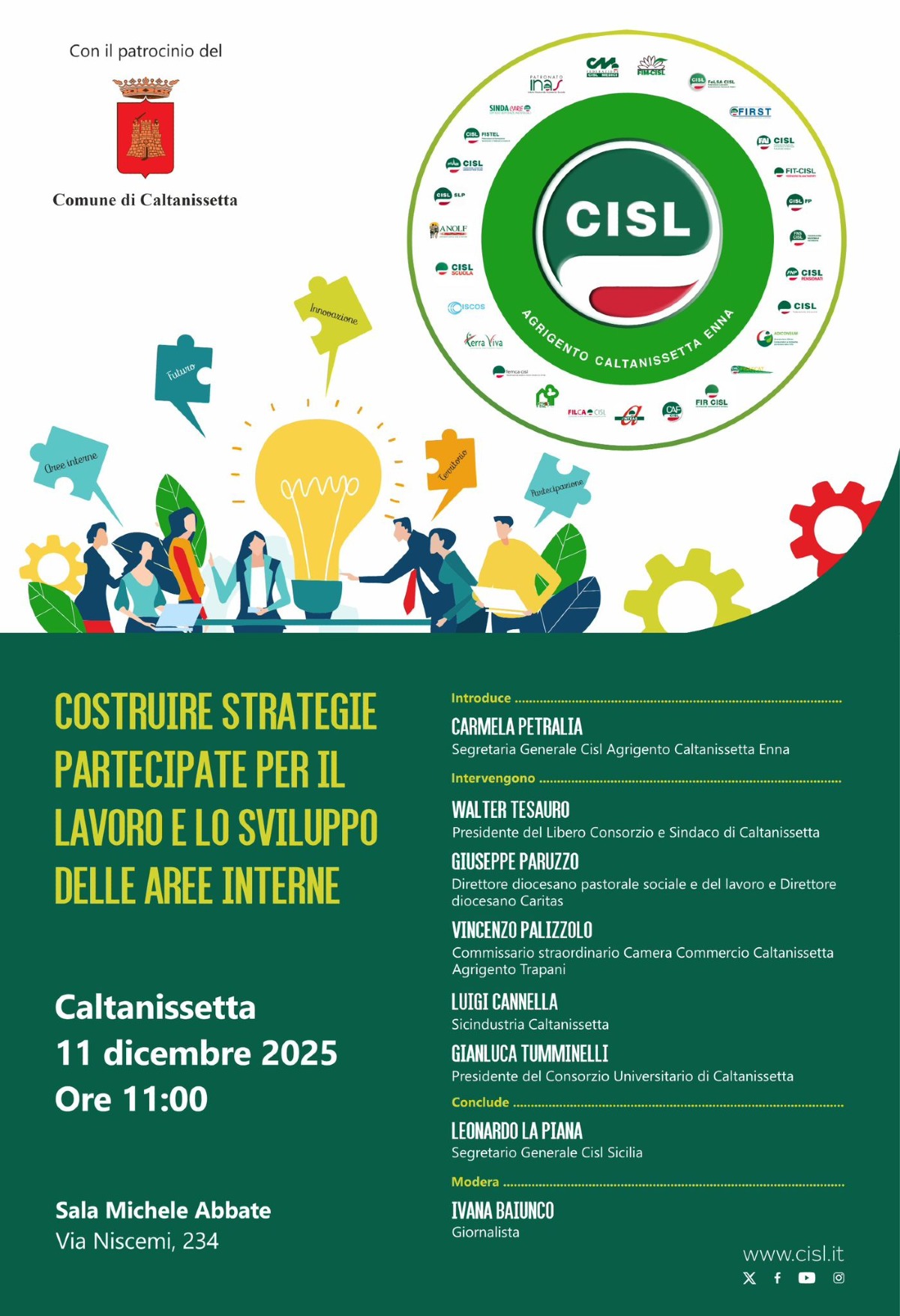 Cisl promuove confronto su territori interni  - 
