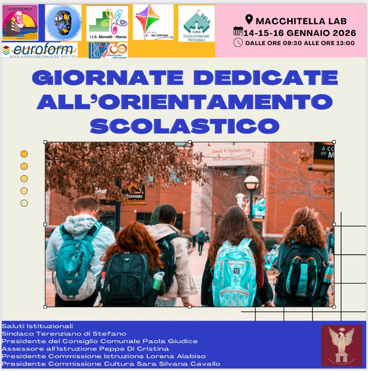 Tre giornate di orientamento scolastico promosse dal Comune - 
