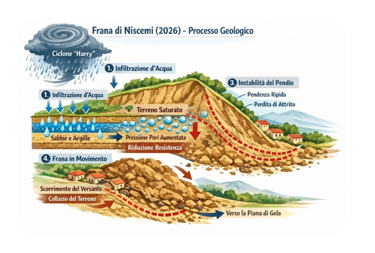 L'evento scatenante della frana di Niscemi 