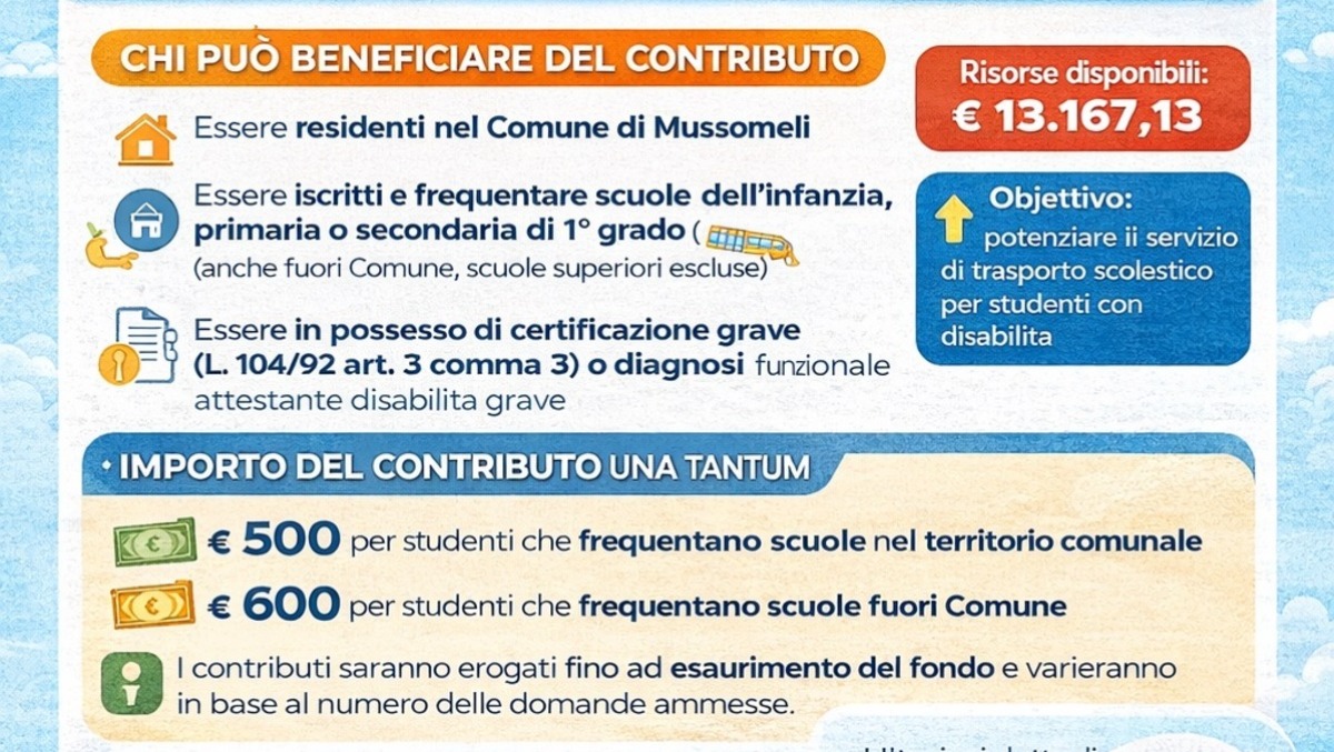 Contributi economici per il trasporto scolastico  - 