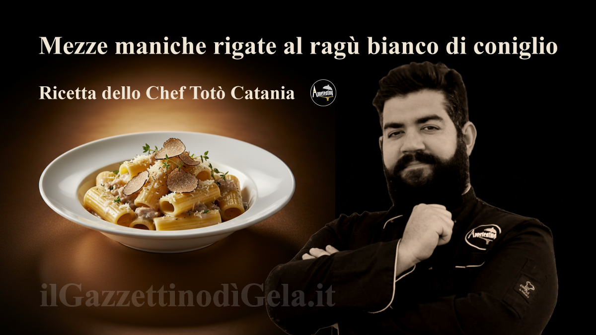 Mezze maniche rigate al ragù bianco di coniglio e tartufo nero - 