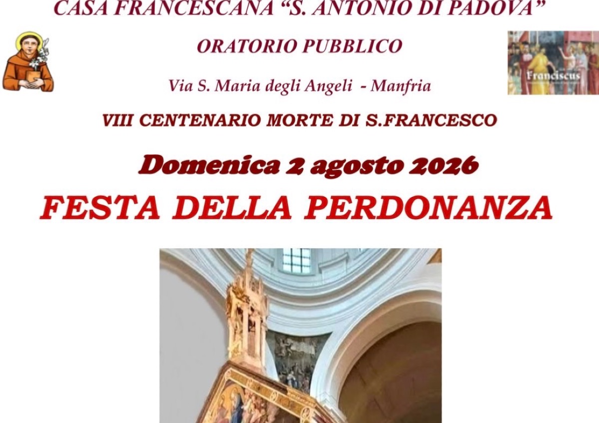 Domenica la Festa del Perdono d’Assisi  - 