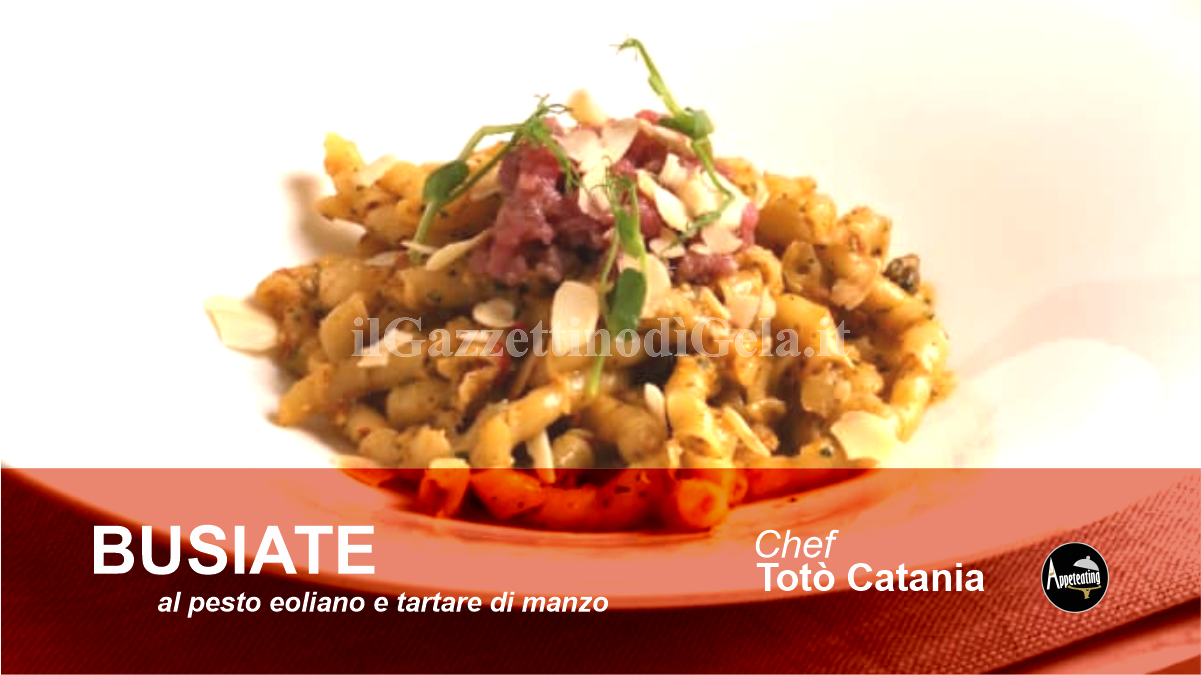 Busiate con tartare dello Chef Totò Catania - 