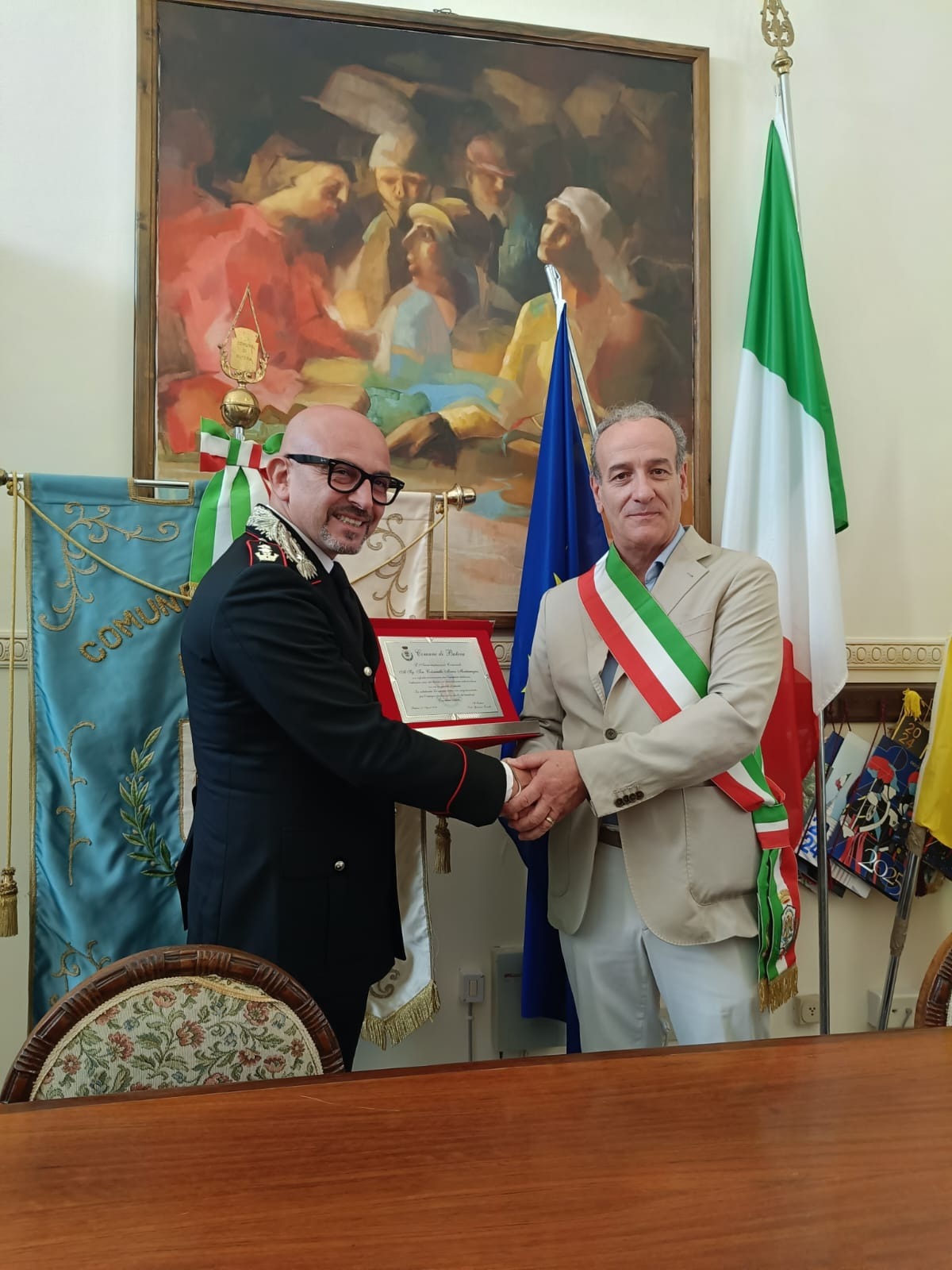 Il saluto di Butera al tenente colonnello Montemagno  - 