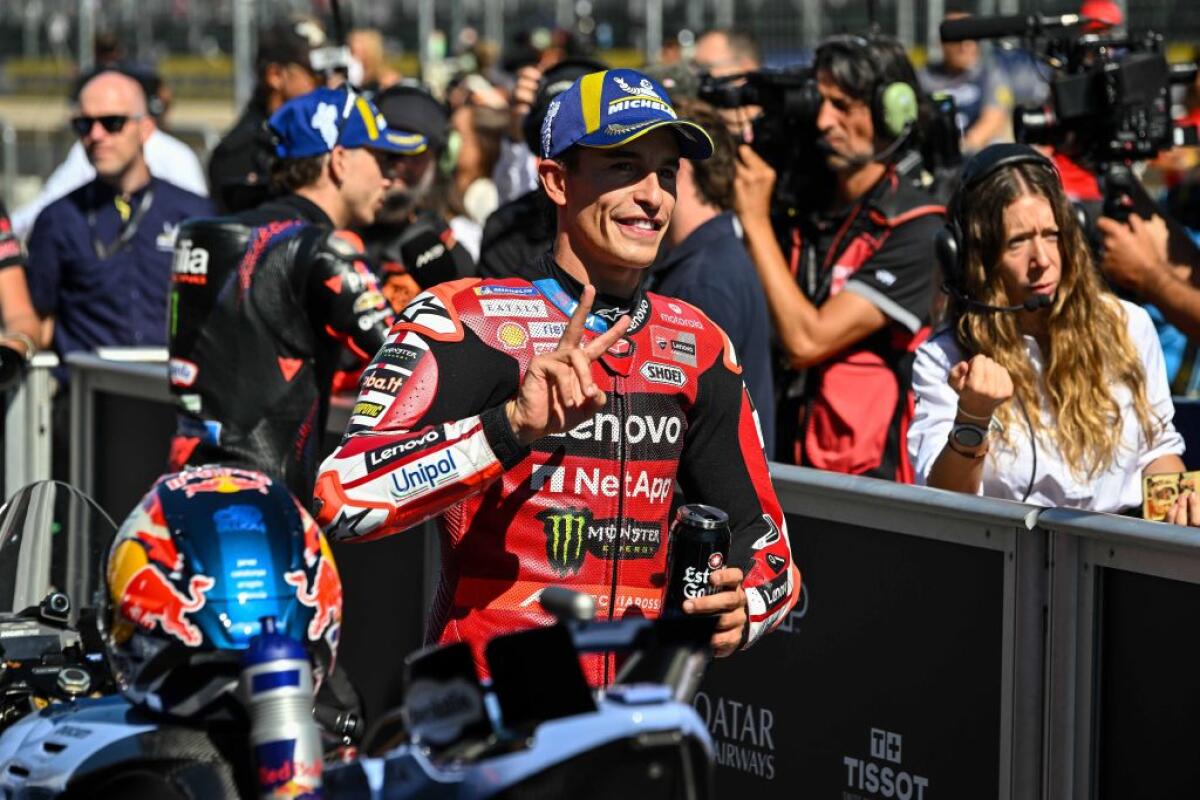 Marc Marquez precede Acosta al Gp di Aragon, terzo Bezzecchi - 
