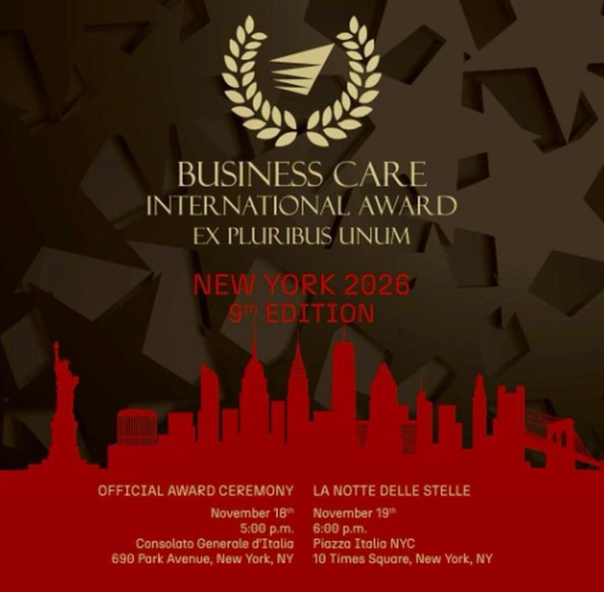 A New York la 9^ edizione del Business Care International Award - 